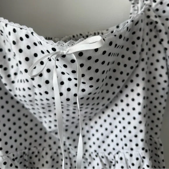REFORMATION Malvina Linen Polka Dot Mini Dress - Picture 6 of 14